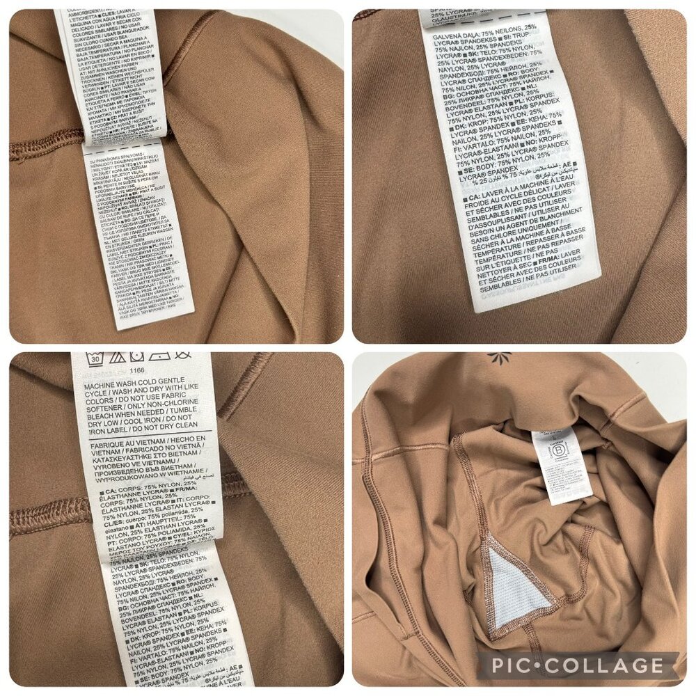 Athleta 533441 Transcend Stash Crop Straight Leg Pant L Tan Nylon Spandex Blend - Picture 5 of 16